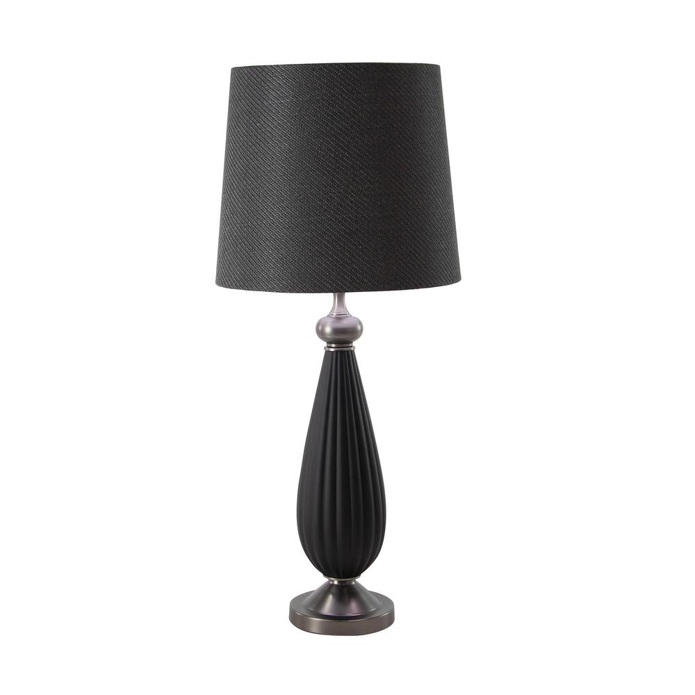 LITTON LANE Black Lighting Table Lamps Modern 37 in. x 16 in. Matte