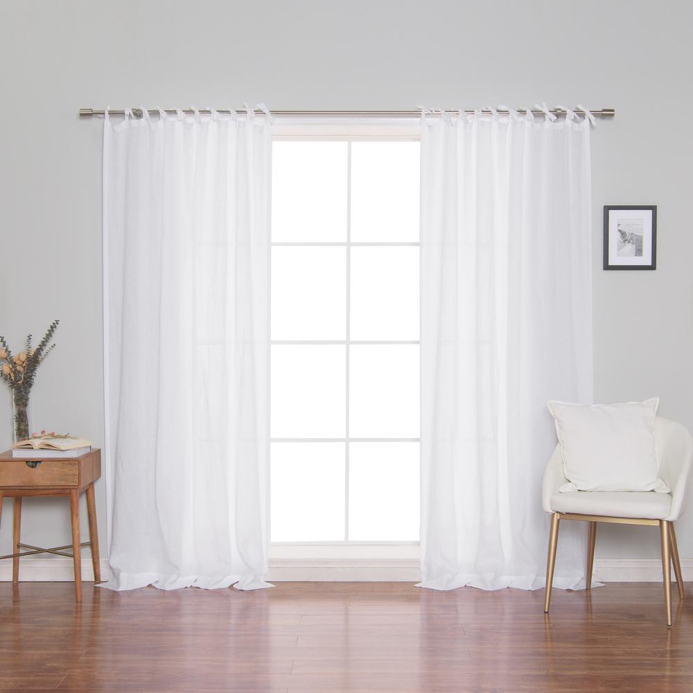 Tie Top Linen Curtains Drapes Window Treatments The Home