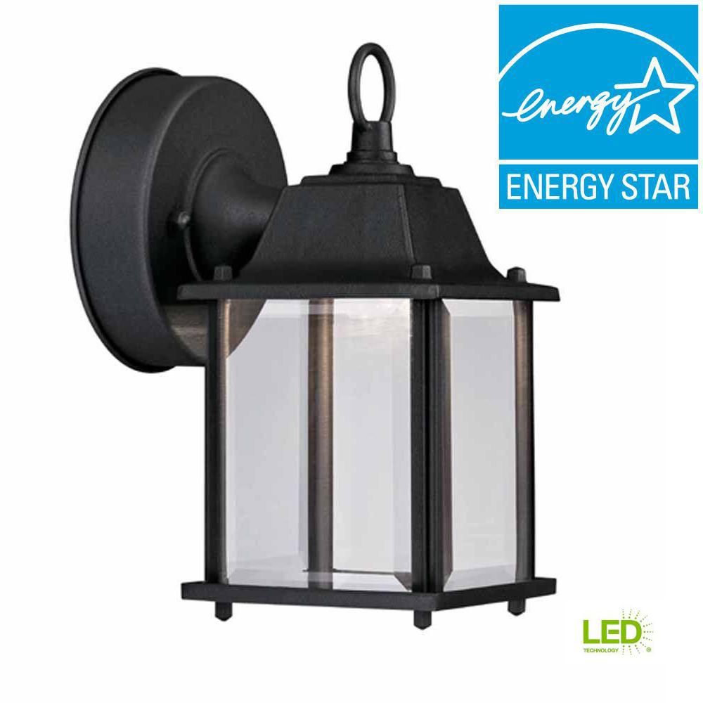 Hampton Bay Outdoor Wall Mounted Lighting The Black Outdoor Led Wall Lantern