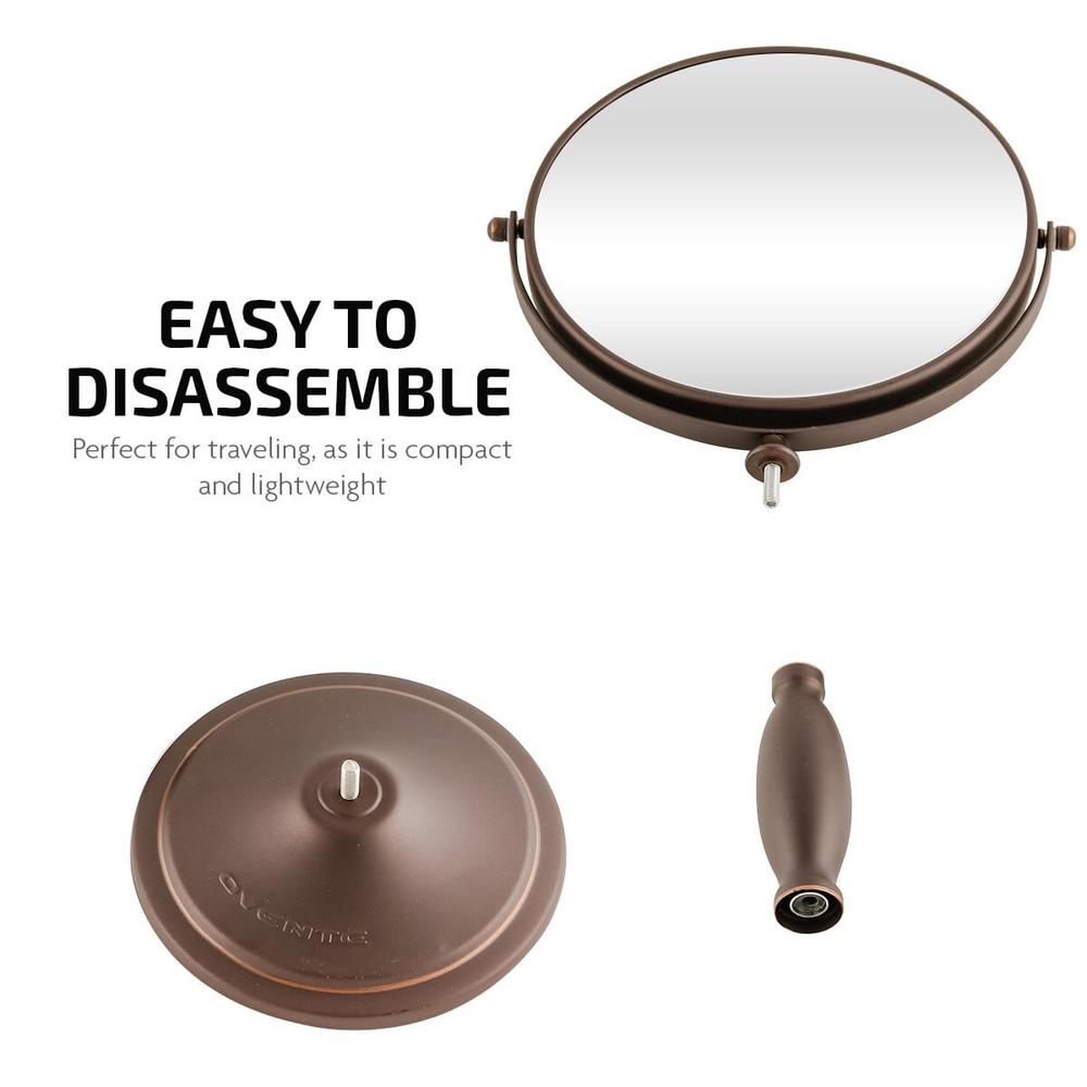 Ovente Antique Bronze Tabletop Makeup Mirror 8 Inch Dual Sided Ovente Antique Bronze Tabletop Makeup