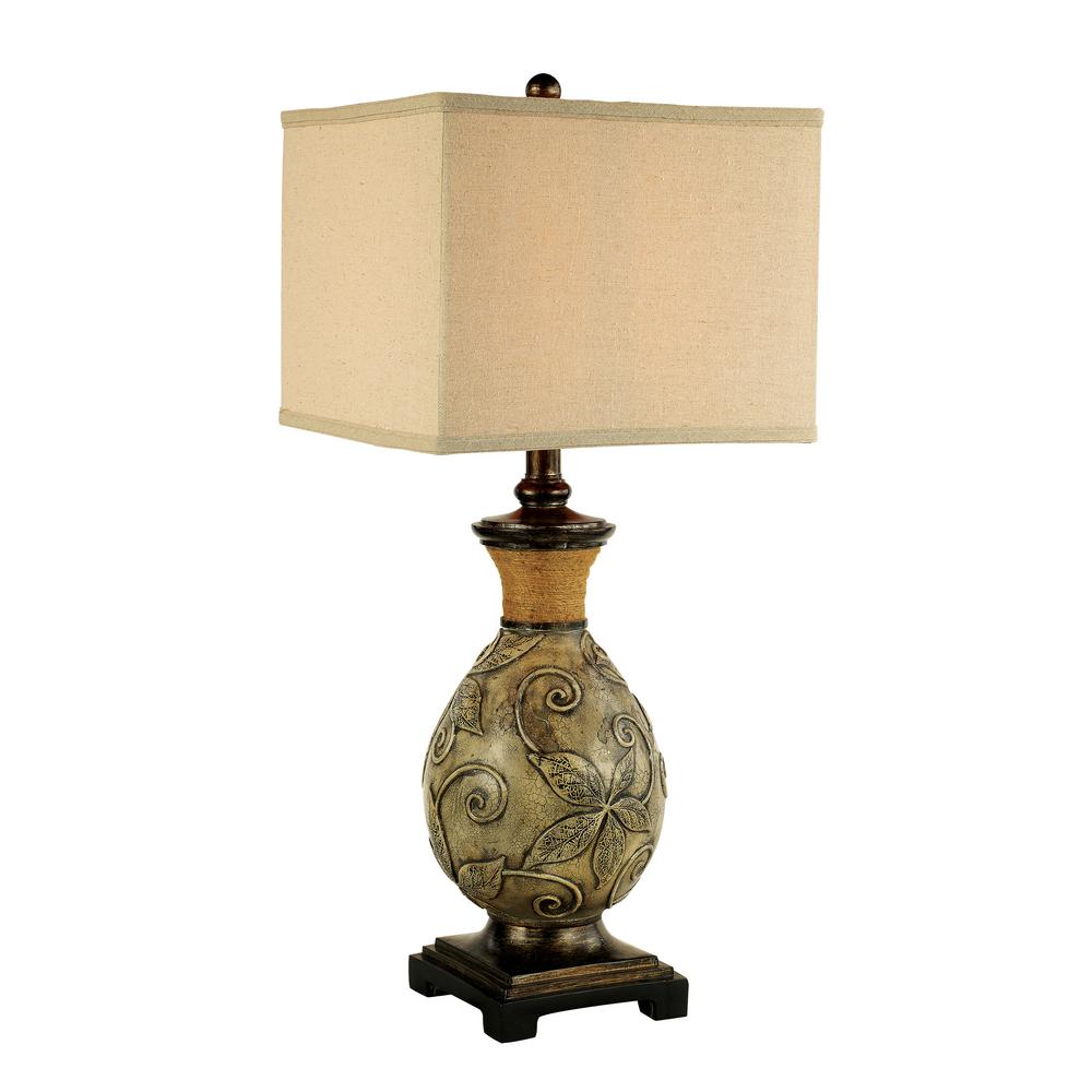 UPC 736916624930 product image for Bel Air Lighting Garden Vine 31 in. White Wash Patina and Aged Bronze Table Lamp | upcitemdb.com