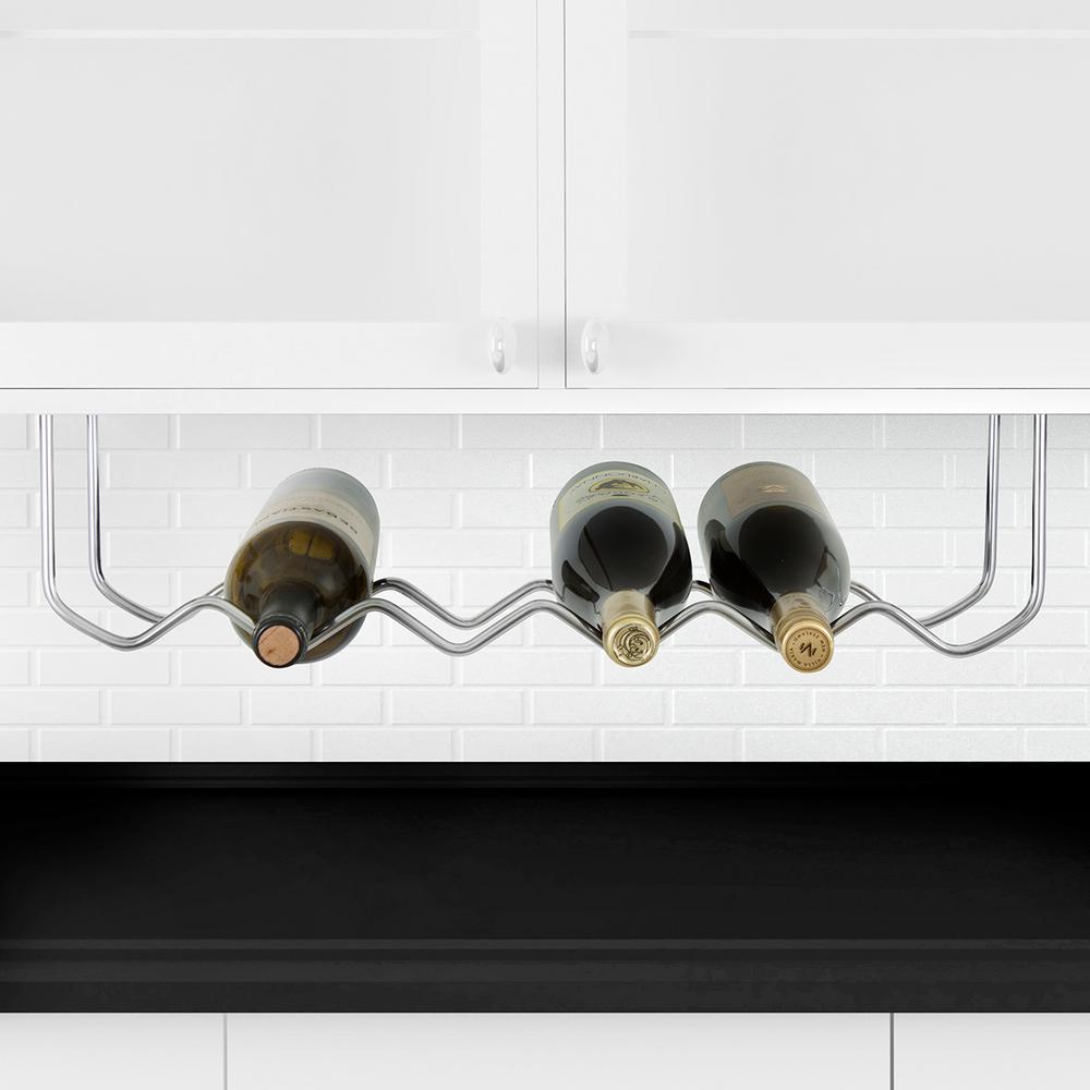 Oenophilia Under Cabinet 6 Bottle Silver Wine Rack 010061 The