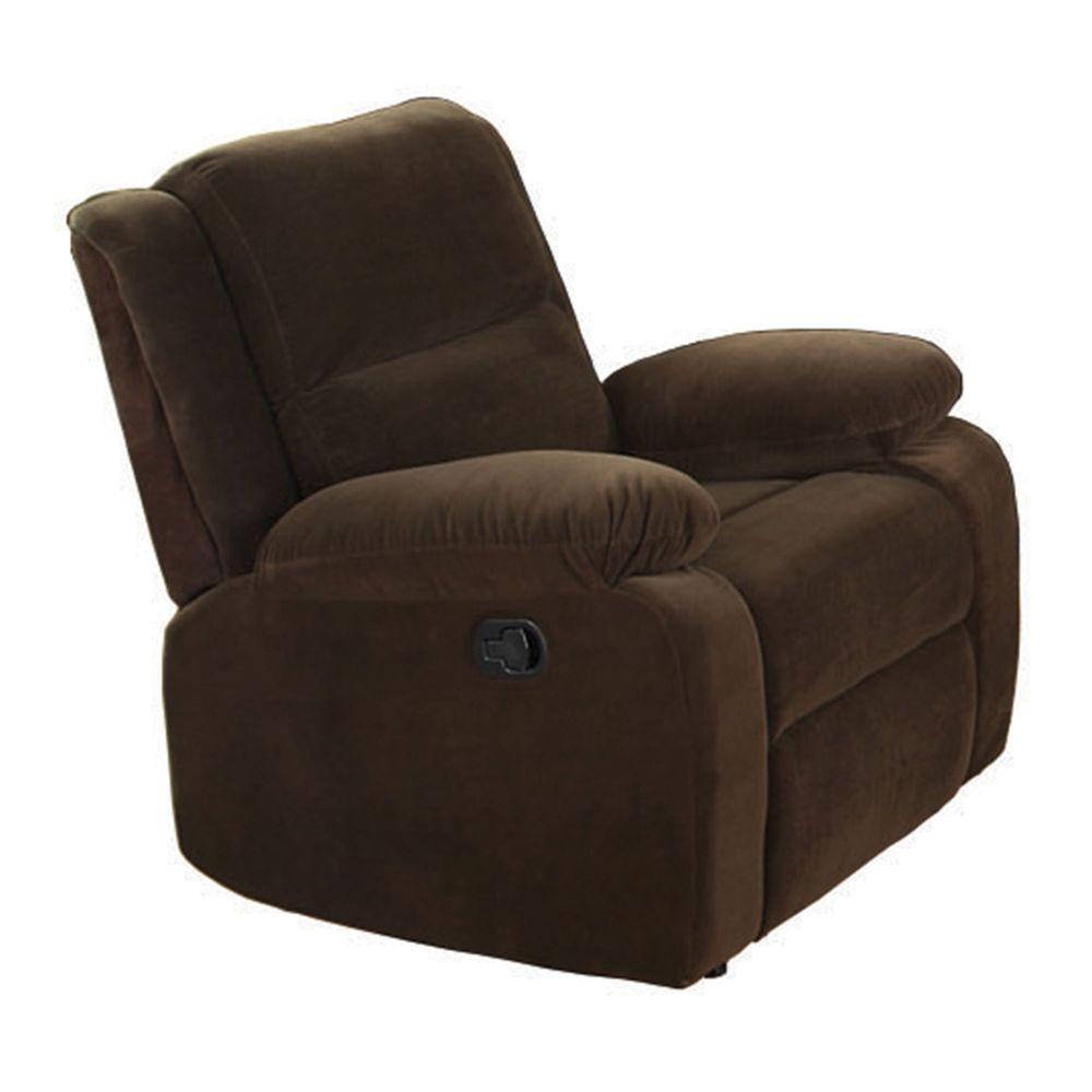 Furniture Of America Haven Dark Brown Flannelette Recliner Cm6554 C Furniture Of America Haven Dark Brown Flannelette Recliner