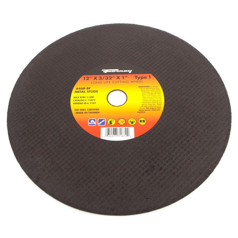 Forney 12 in. x 3/32 in. x 1 in. Metal Type 1 A46RBF Chop Saw Stud