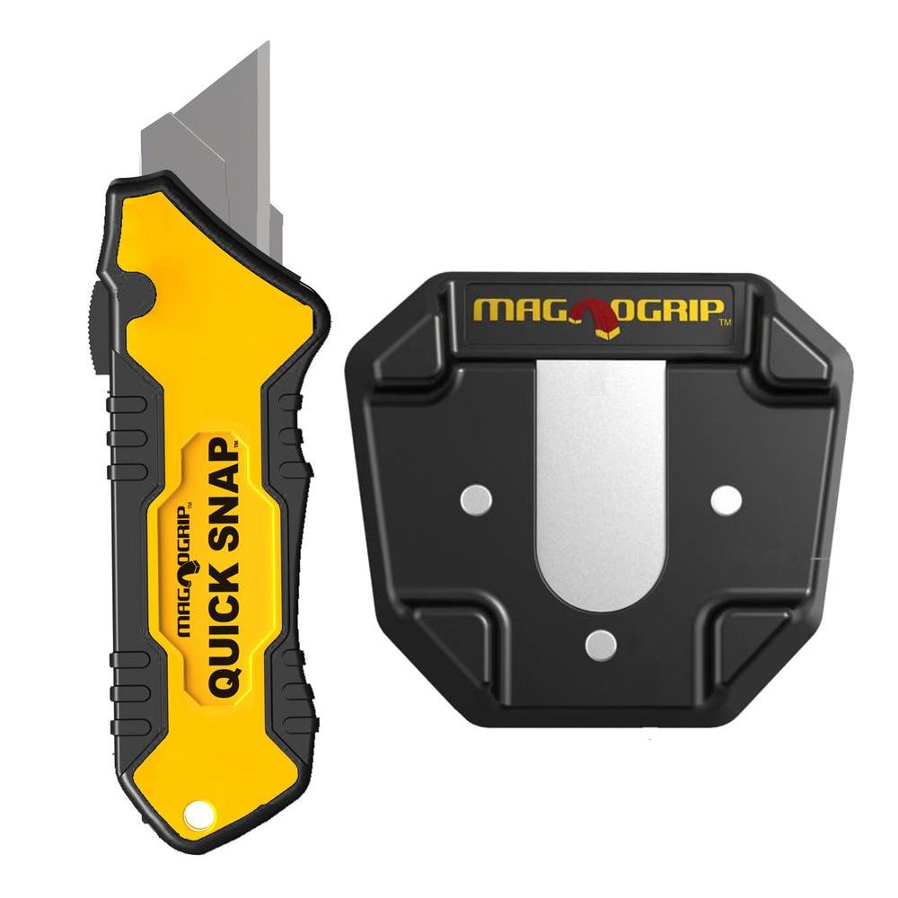 MagnoGrip Quick Snap Slide Open Utility Knife with Universal Magnetic Holder by MagnoGrip