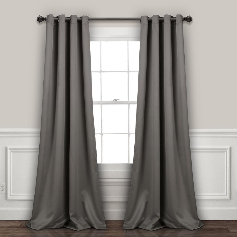 Dark Gray Curtains Drapes Window Treatments The Home Depot