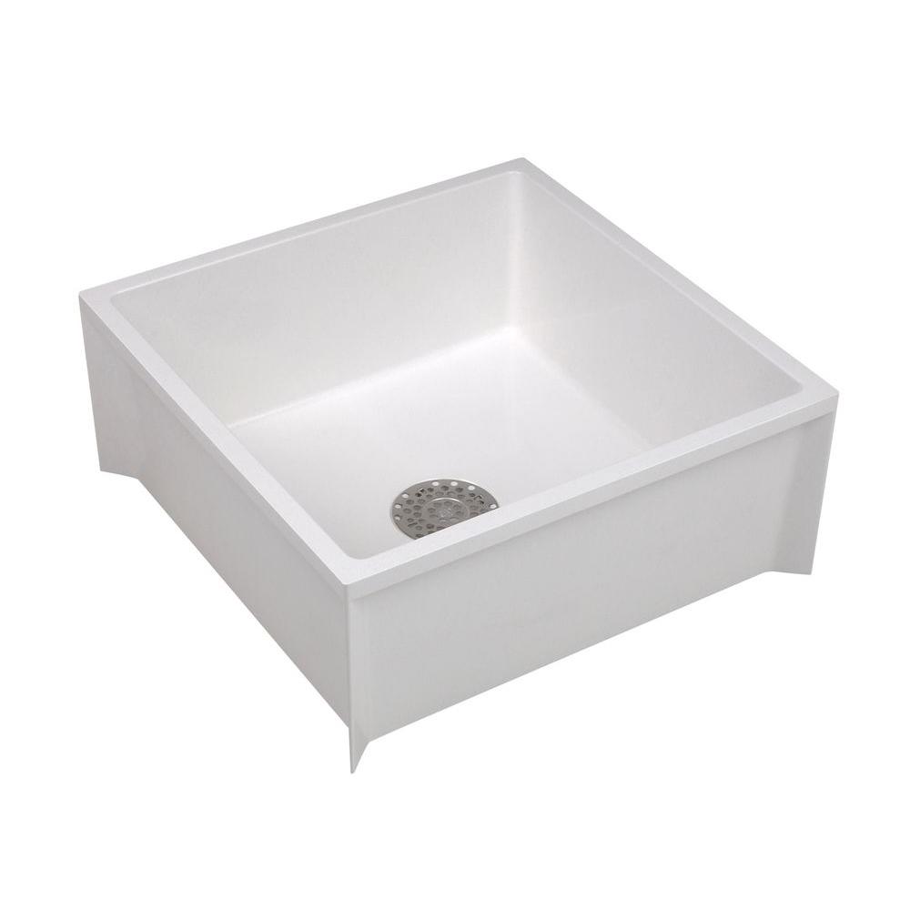 Mustee 24 In X 24 In X 10 In Service Mop Basin For 3 In Dwv In White