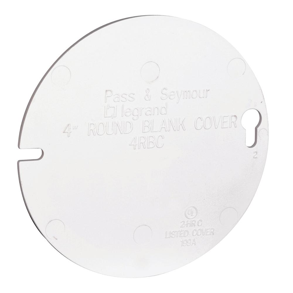 Legrand Slater 4 in. Plastic White Round Ceiling Box Cover4RBCW The
