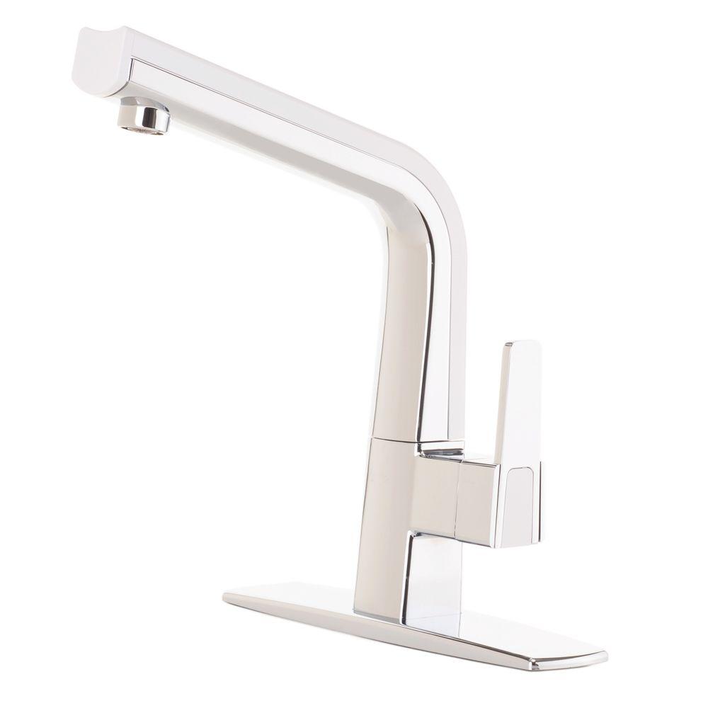 Cleanflo Matisse Single Handle Standard Kitchen Faucet In Chrome And White
