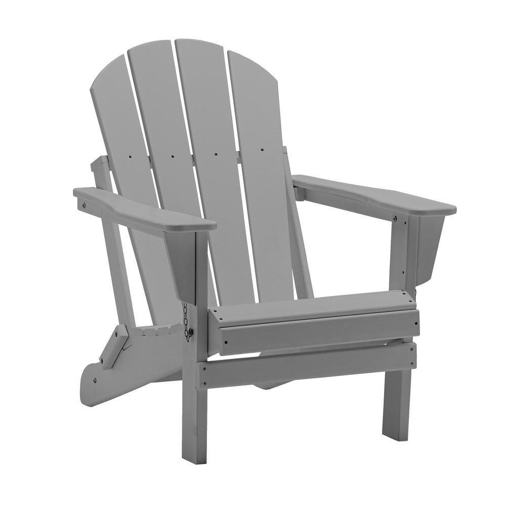 WESTIN OUTDOOR Addison Gray Folding Poly Outdoor Adirondack Chair