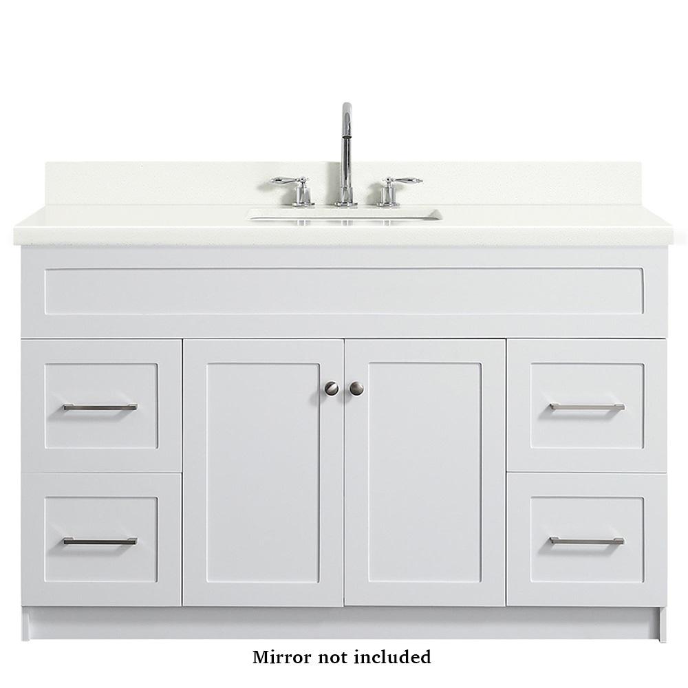 Ariel Hamlet 55 In Bath Vanity In Black With Quartz Vanity Top In