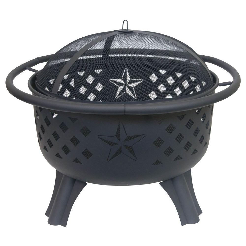 Hampton Bay Crossfire 29.50 in. Steel Fire Pit with Cooking Grate-25915