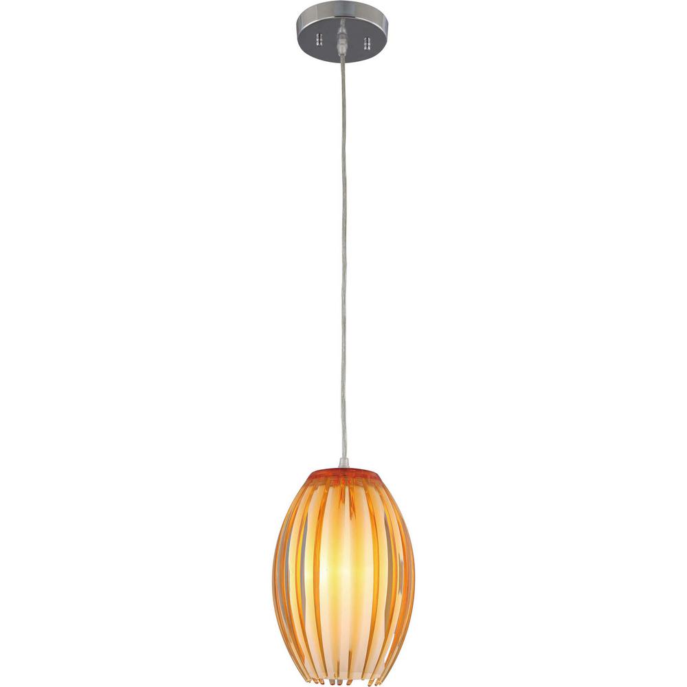 1 Light Brushed Nickel Amber Acrylic Flower Bud Outer Shade Hanging Mini Pendant White Cased Gl Cylinder Inner 1 Light Brushed Nickel Amber Acrylic Flower Bud Outer Shade Hanging Mini Pendant White Cased Gl Cylinder Inner