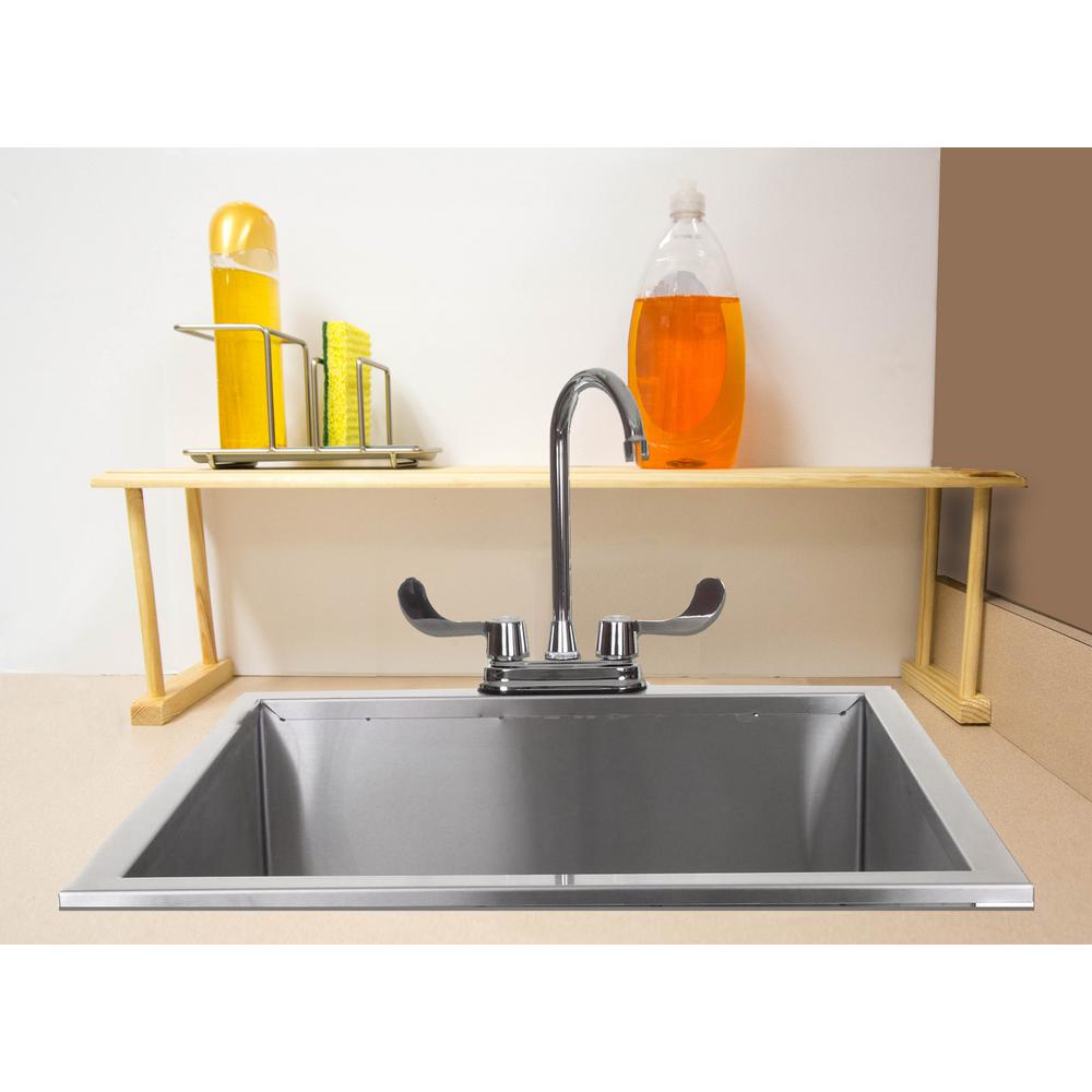 HOME basics 29.87 in. x 6.00 in. x 8.5 in. Over-the-Sink Wooden Shelf ...