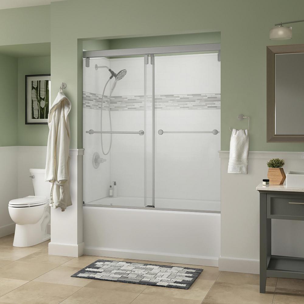 Delta Mod 60 X 60 In 5 Piece Tub Kit With Nickel Door Clear