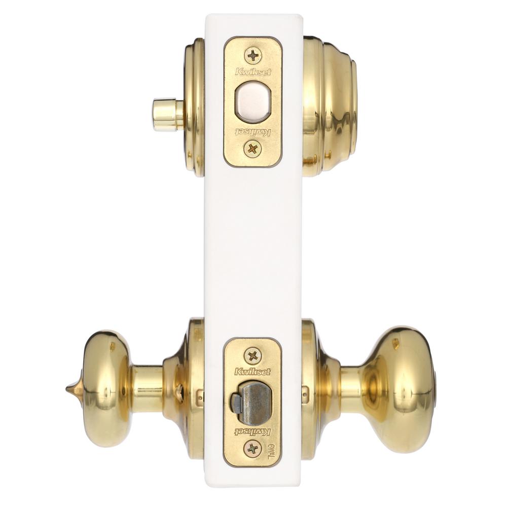 Kwikset 9912 Juno Keyed Entry Double Cylinder Deadbolt Combo Pack Polished Brass