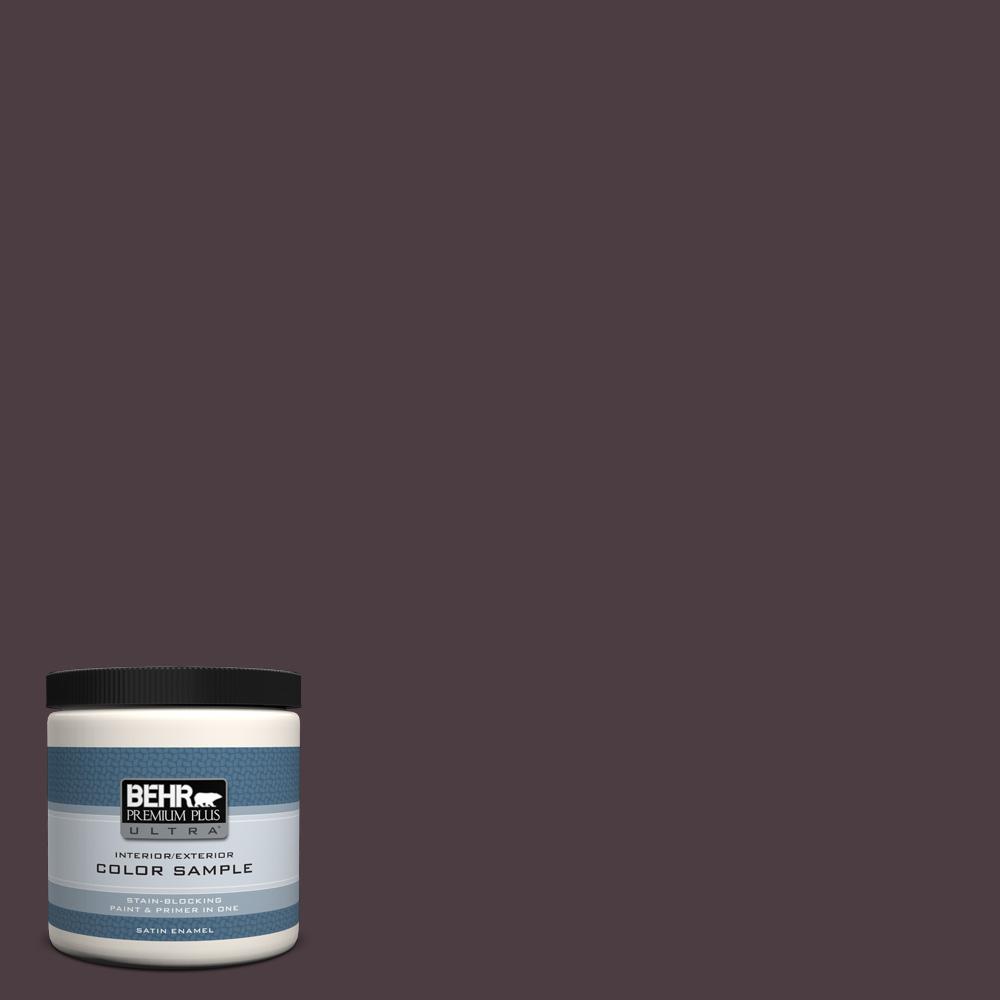 BEHR Premium Plus Ultra 8 oz. T1804 Nocturne Shade Satin Enamel
