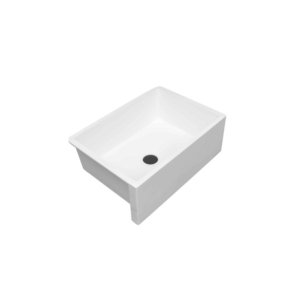 Wilsonart Farmhouse A Front Acrylic 30 In Single Bowl Kitchen Sink Designer White