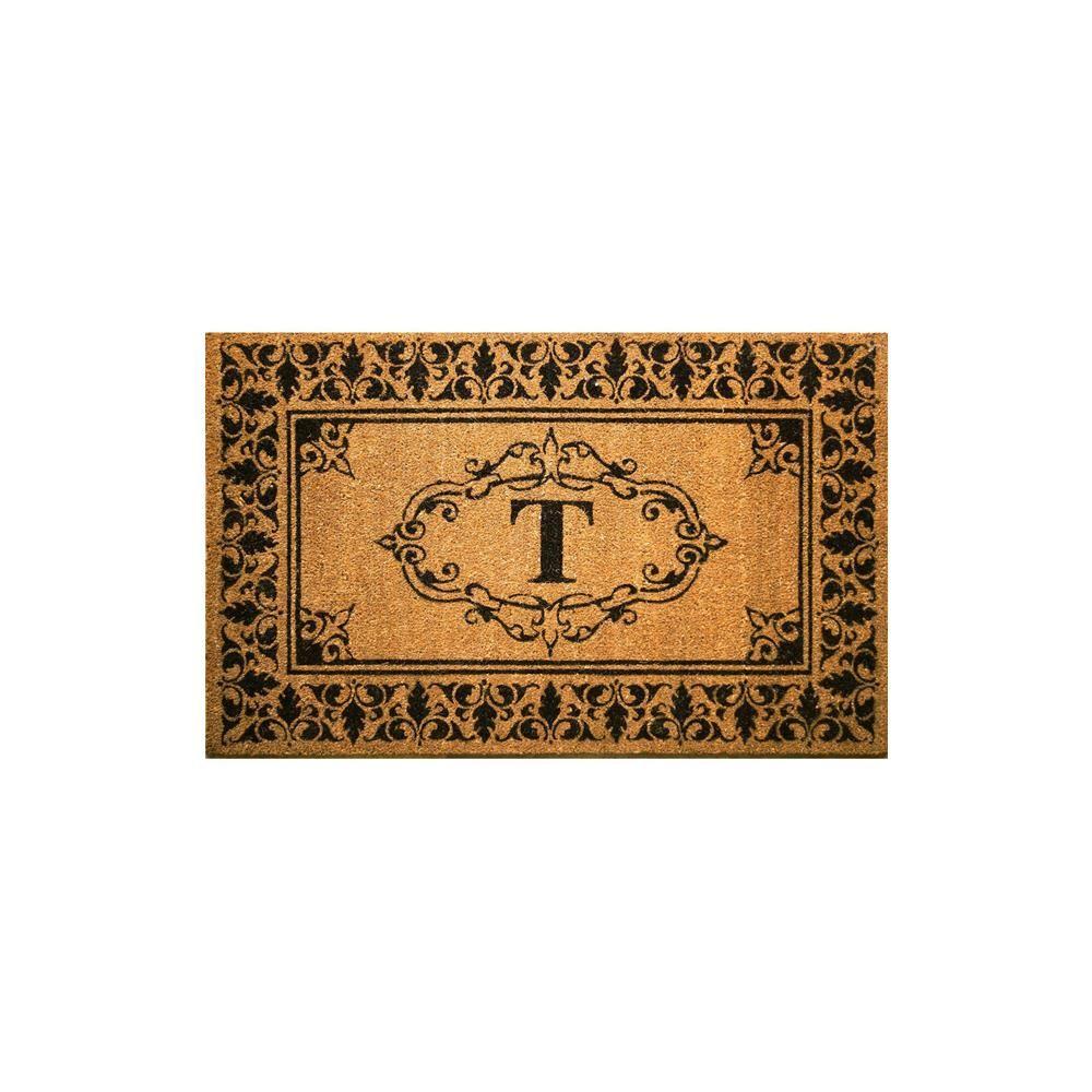 nuLOOM 36 in. x 72 in. Indoor/Outdoor Monogrammed Letter T Door MatNCJC10T306 The