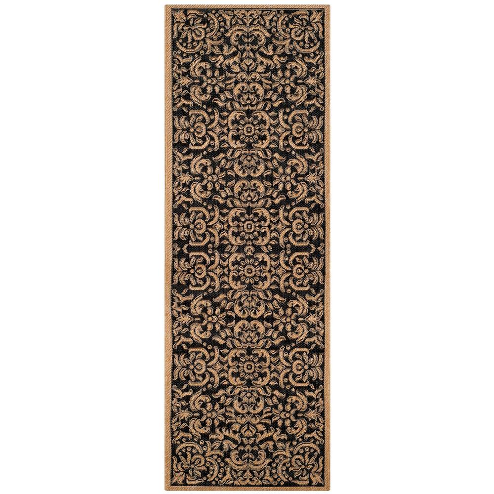 Safavieh Courtyard Black/Natural 2 ft. x 7 ft. Indoor/Outdoor Runner