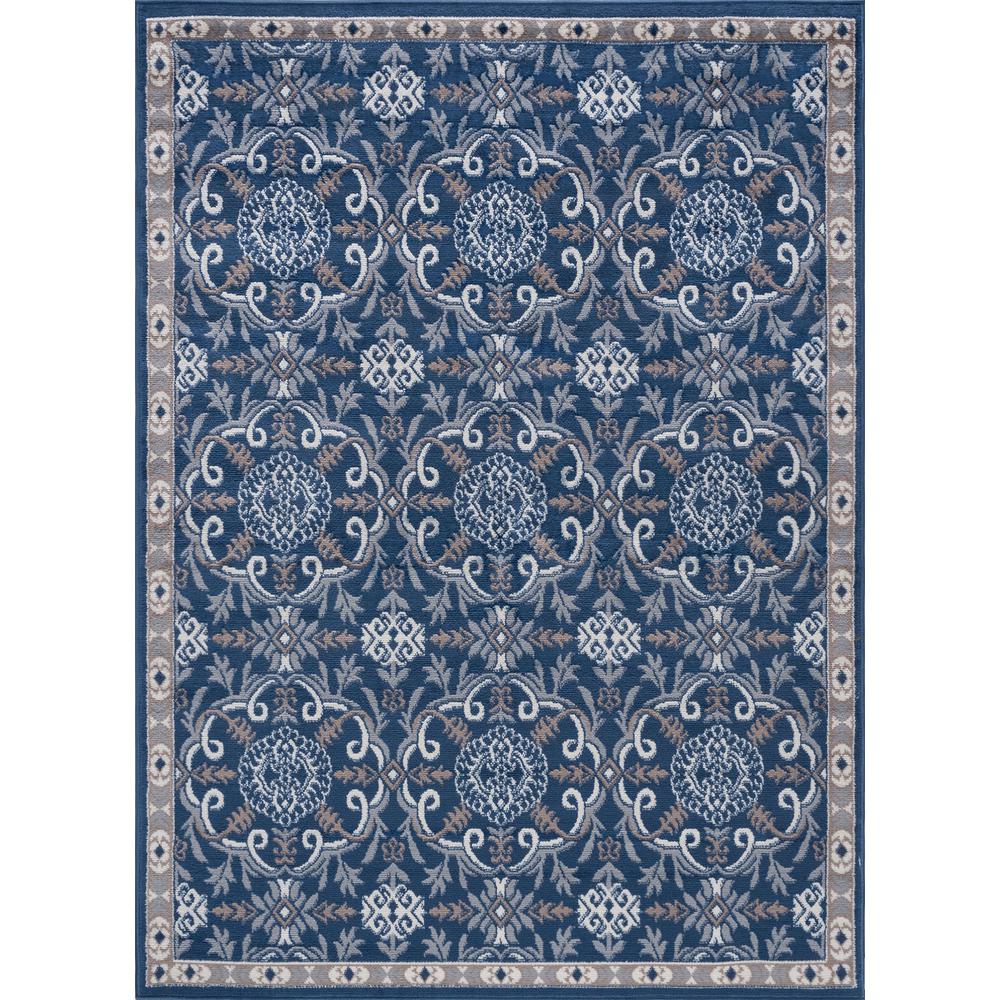 Tayse Rugs Hampton Traditional Navy 5 ft. x 7 ft. Area RugHMP3807 5x7