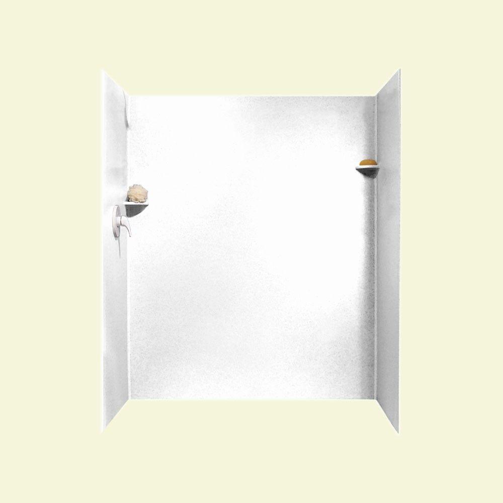 36 In X 60 In X 72 In 3 Piece Easy Up Adhesive Alcove Shower Surround In White