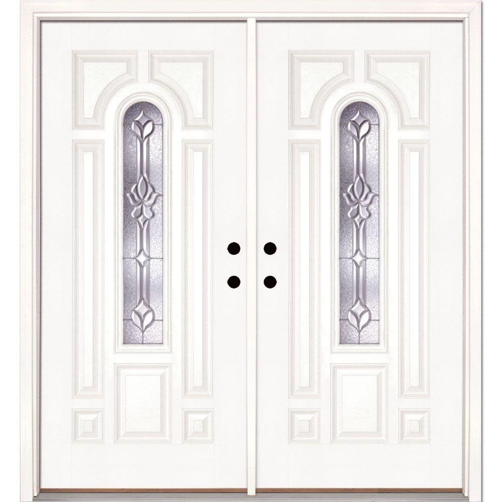 Feather River Doors 74 In X 81 625 Medina Zinc Center Arch Lite Feather River Doors 74 In X 81 625 Medina Zinc Center Arch Lite Unfinished