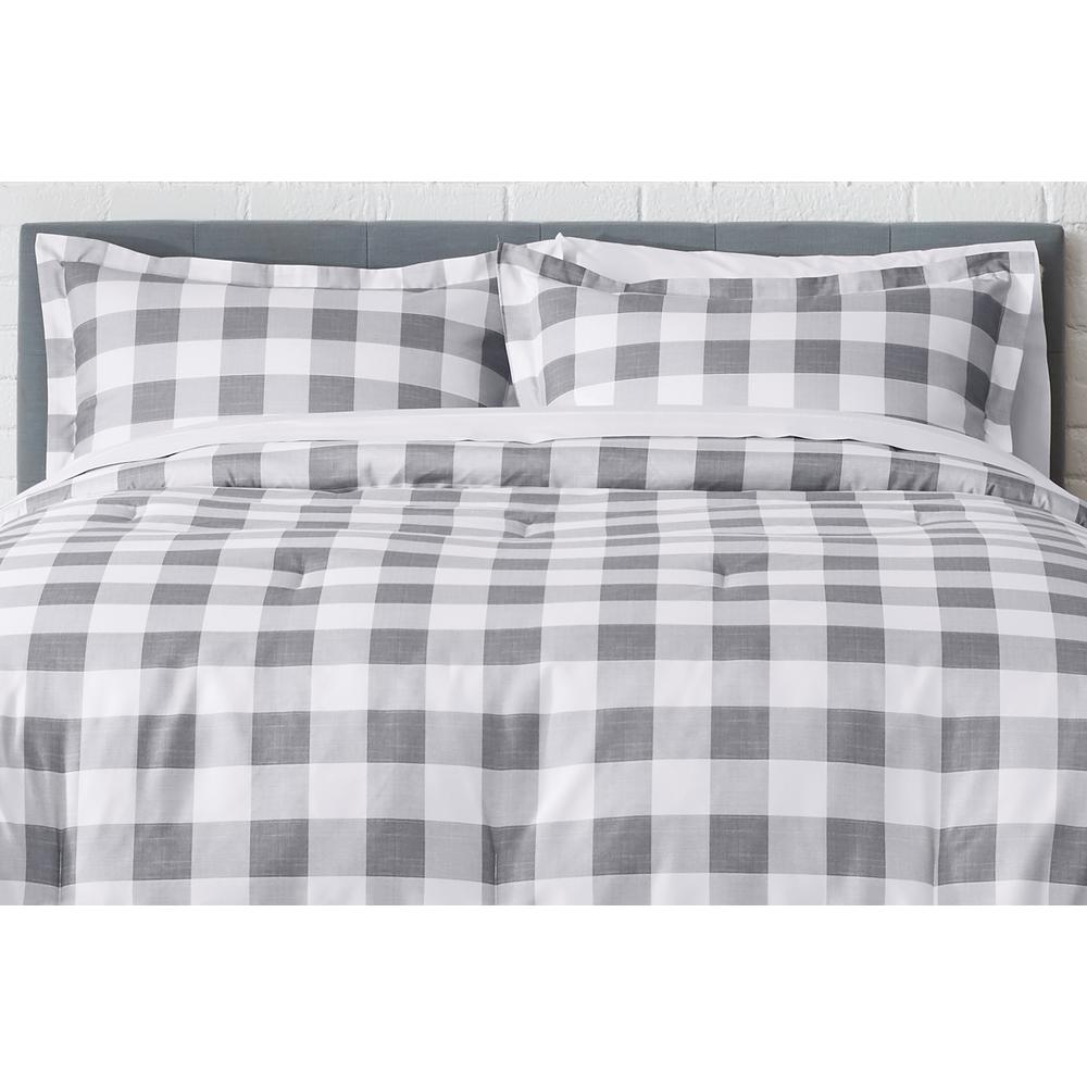 Stylewell Tatefield 3 Piece Stone Gray Reversible Gingham King