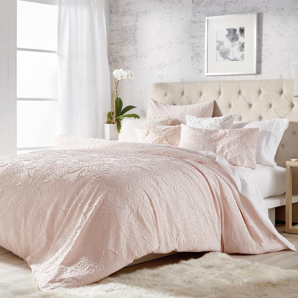 3 Piece Blush King Duvet Cover Set 2a8645d4bh The Home Depot