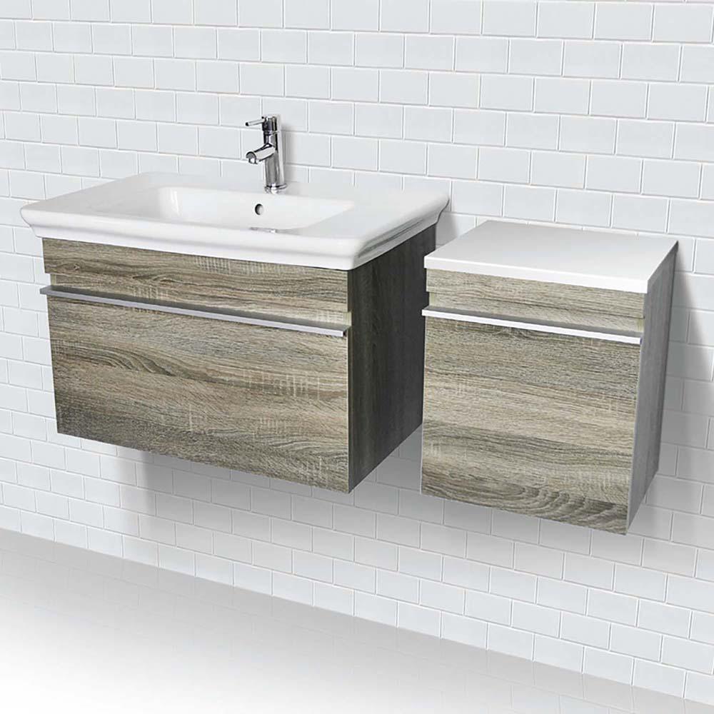 Lakeside 31 5 In Wall Mount Vanity Gray With White Vitreous China Top And Basin