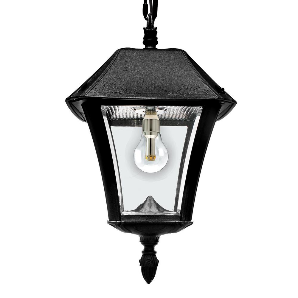 Outdoor Chandeliers Hanging Lights Ceiling Baytown Ii Solar Black Integrated Led Hanging Light With Remote Control