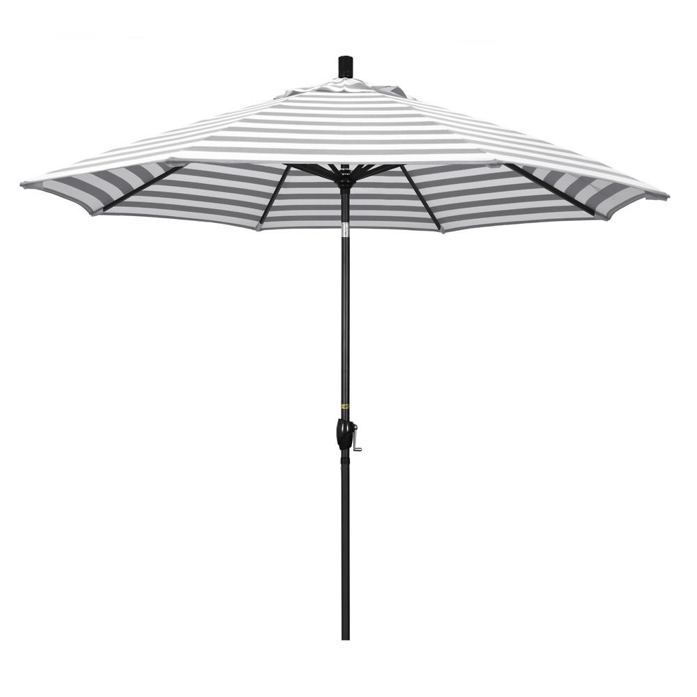 California Umbrella 9 Ft Aluminum Market Push Tilt Matte Black