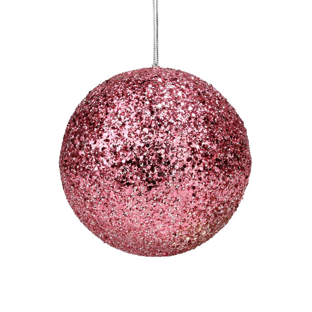 4 Northlight Shatterproof Shiny Pink Magenta UV Resistant Commercial Christmas Ball Ornament