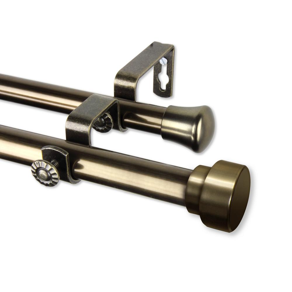Rod Desyne Topper 48 In 84 In In Double Curtain Rod Antique