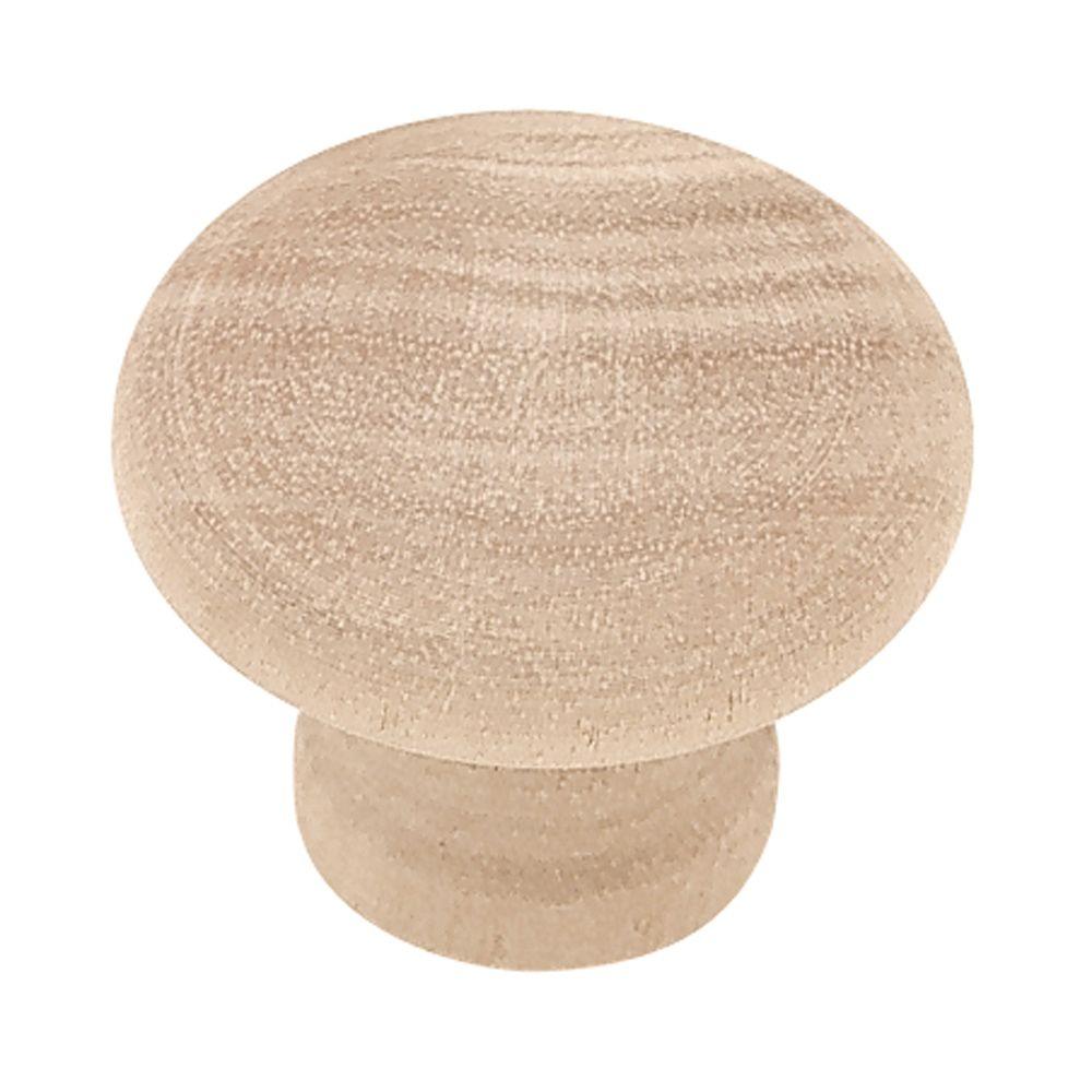 Rowland 1-1/4 in. (32 mm) Birch Wood Round Cabinet Knob Rowland 1-1/4 in. (32 mm) Birch Wood Round Cabinet Knob