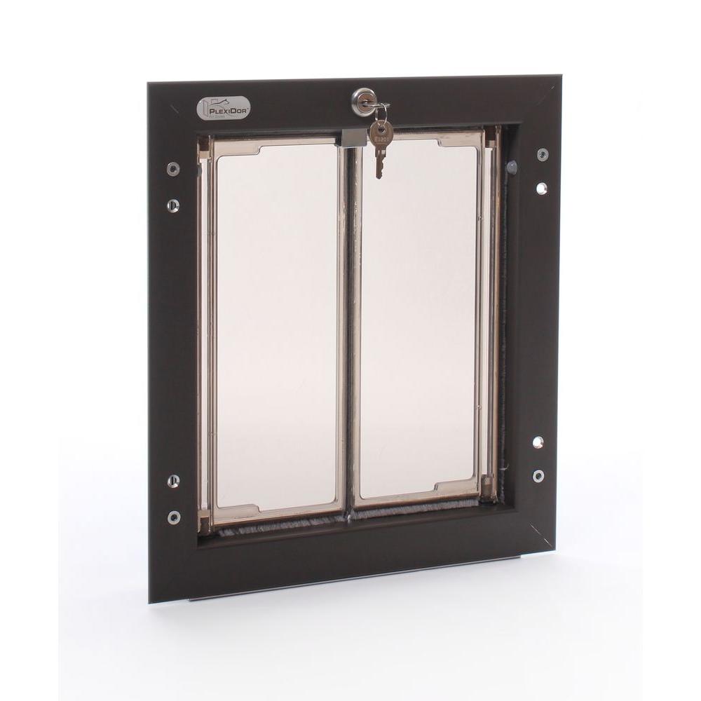 PlexiDor Performance Pet Doors 9 in. x 12 in. Wall Mount Bronze Medium Dog DoorPD WALL MD BR