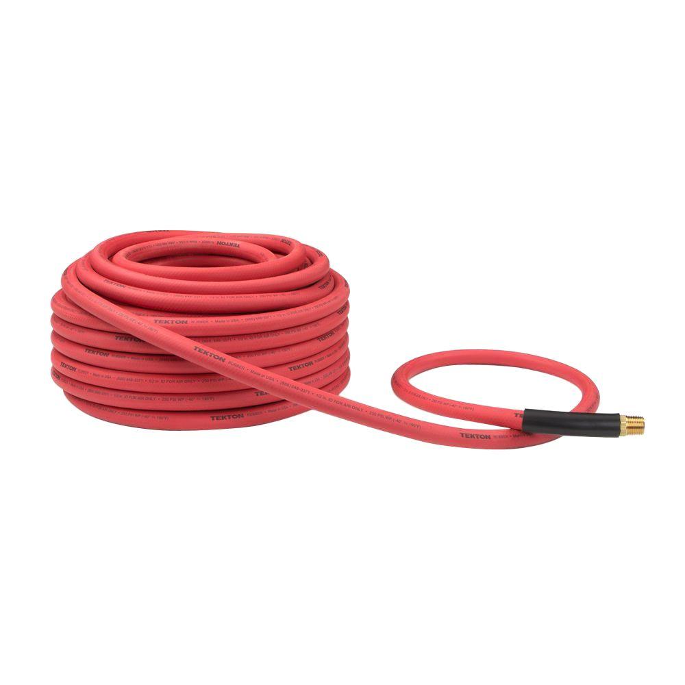 TEKTON 100 ft. x 1/2 inch I.D. Rubber Air Hose (250 PSI) by TEKTON