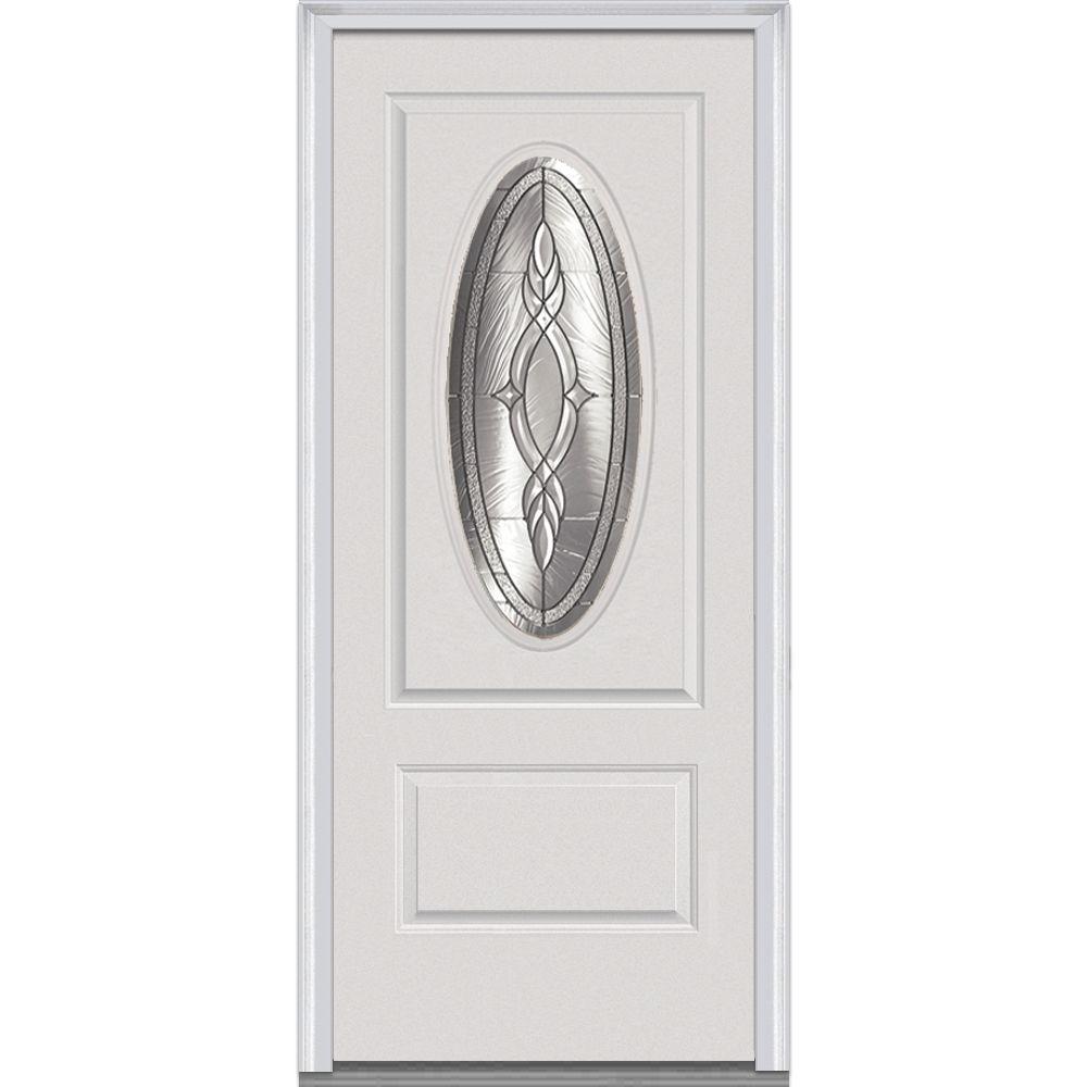 MMI Door 36 In. X 80 In. Brentwood Left-Hand 3/4 Oval Lite 1-Panel ...