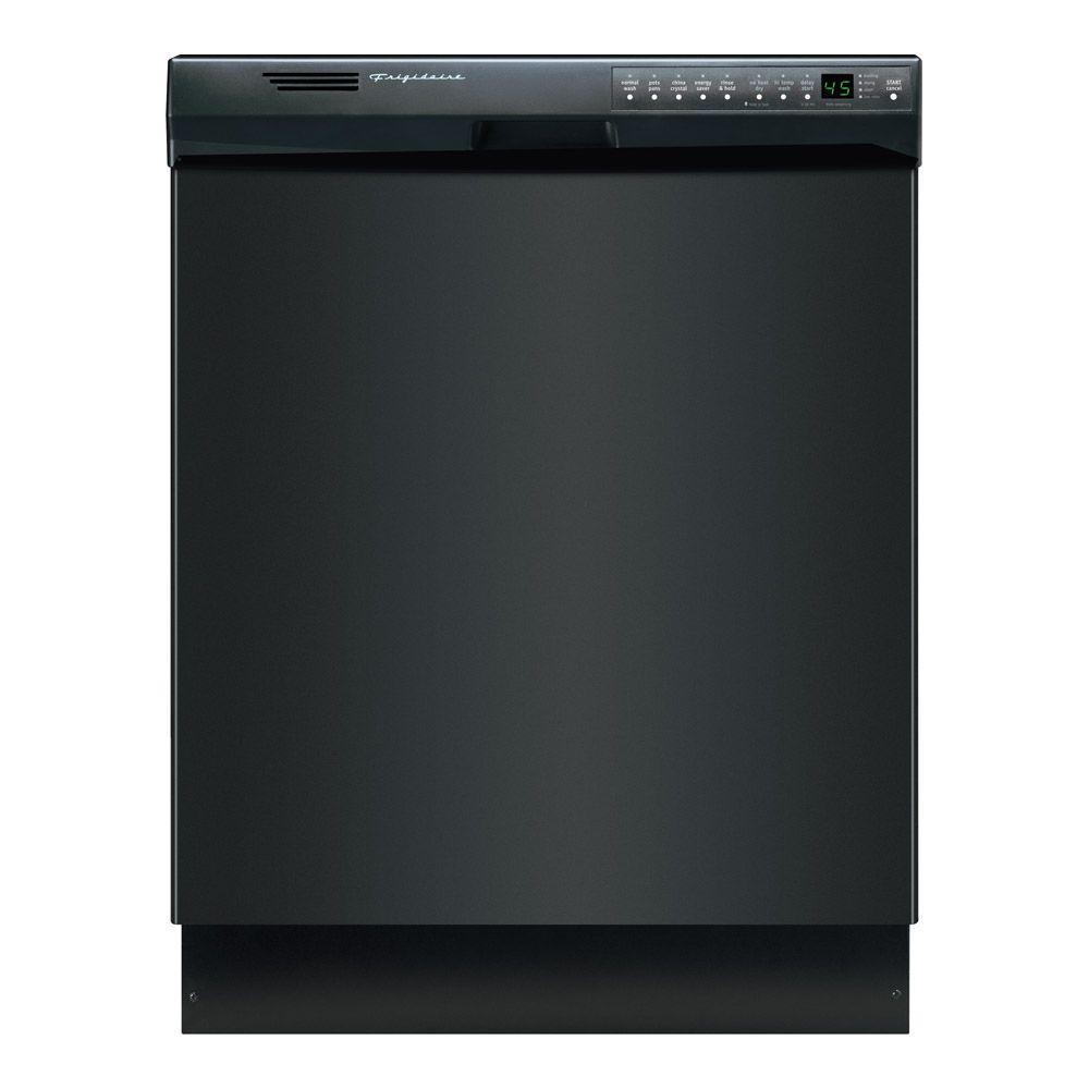 Frigidaire Front Control Dishwasher in Black with Stainless Steel Tub