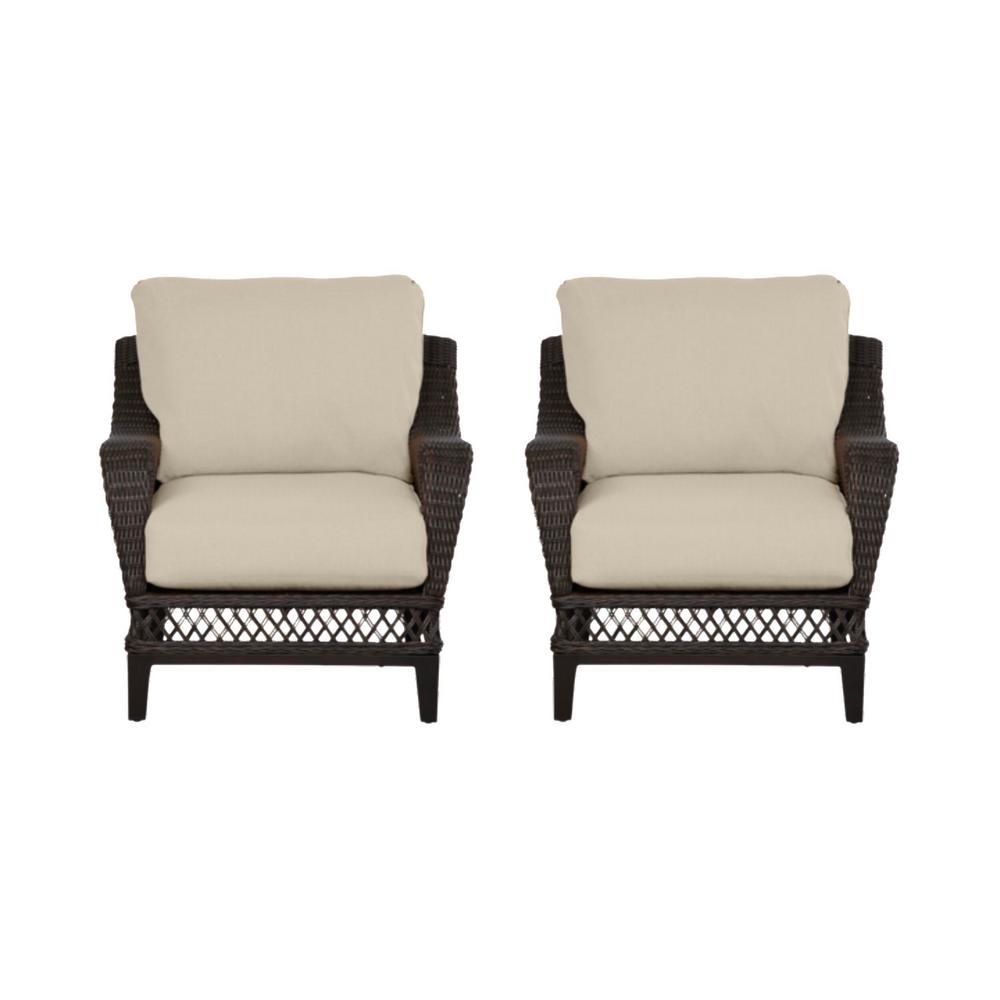 Hampton Bay Woodbury Dark Brown Wicker Outdoor Patio Lounge Chair