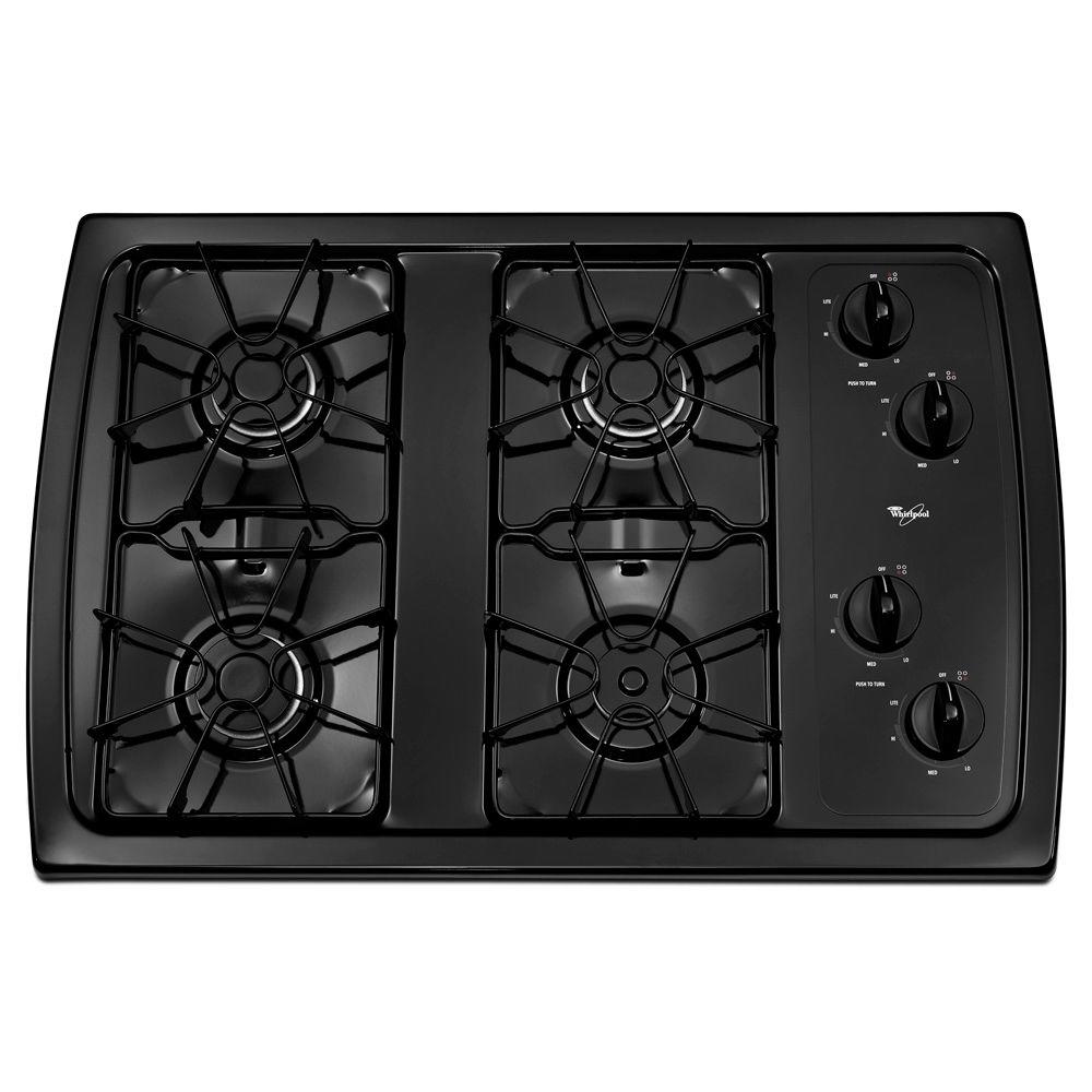 Whirlpool 30 In Gas Cooktop In Black With 4 Burners W3cg3014xb