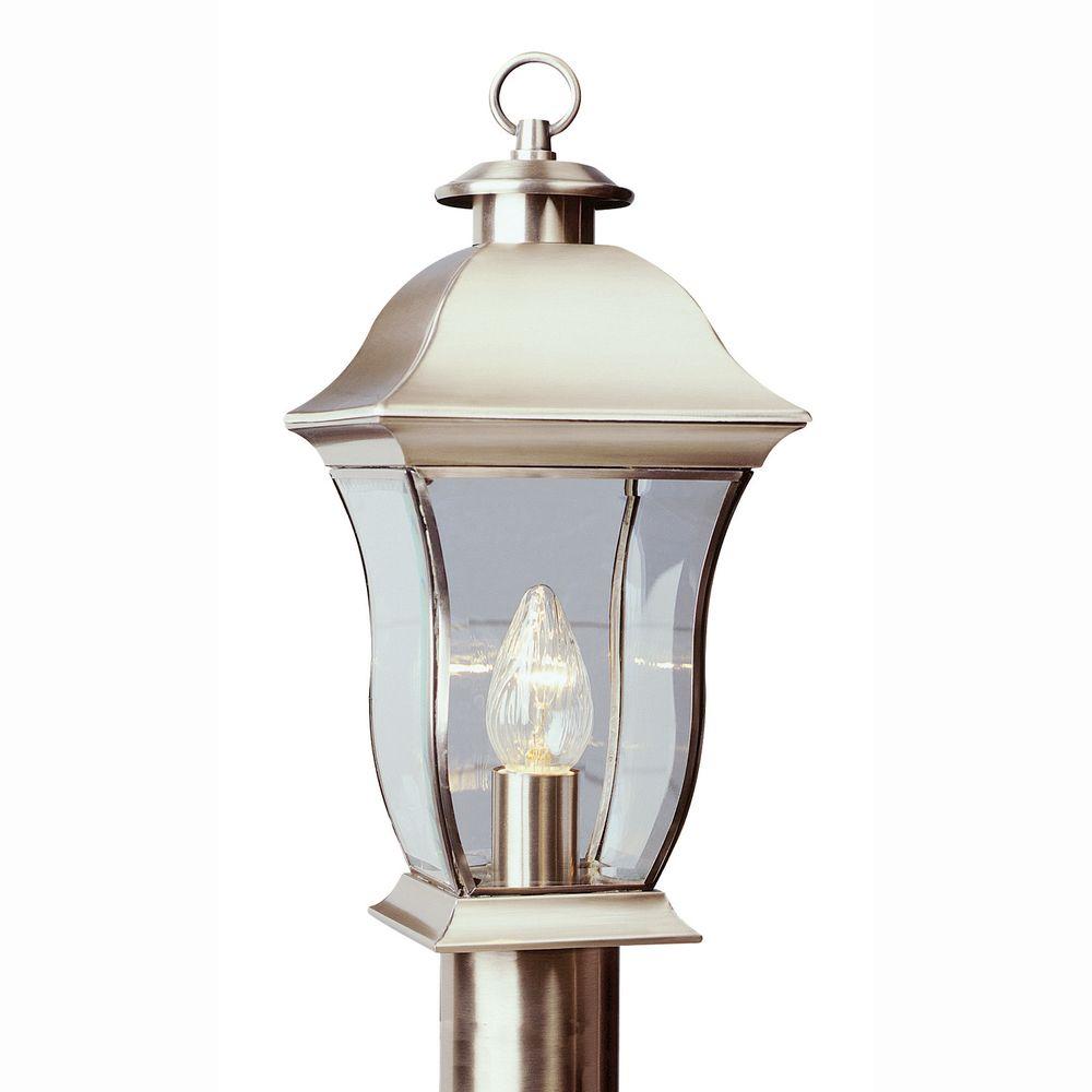 UPC 736916124232 product image for Bel Air Lighting Posts Wall Flower 1-Light Outdoor Brushed Nickel Post Top Lante | upcitemdb.com