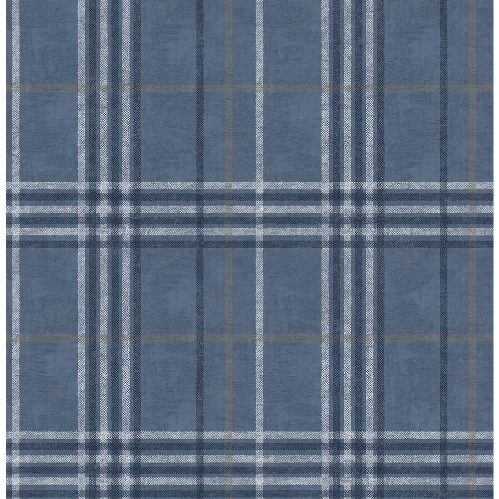 Chesapeake 56.4 sq. ft. Rockefeller Navy Plaid Wallpaper3114003311