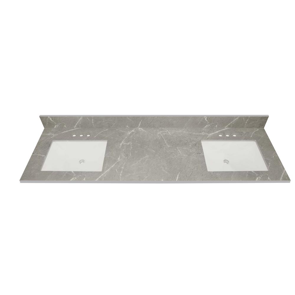 THINSCAPE 73 in. W x 22 in. Vanity Top in Soapstone Mist with Single