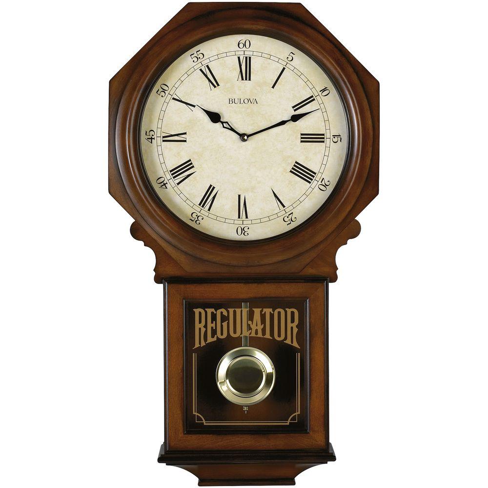 Bulova 25 in. H x 13.75 in. W Pendulum Chime Wall ClockC3543 The