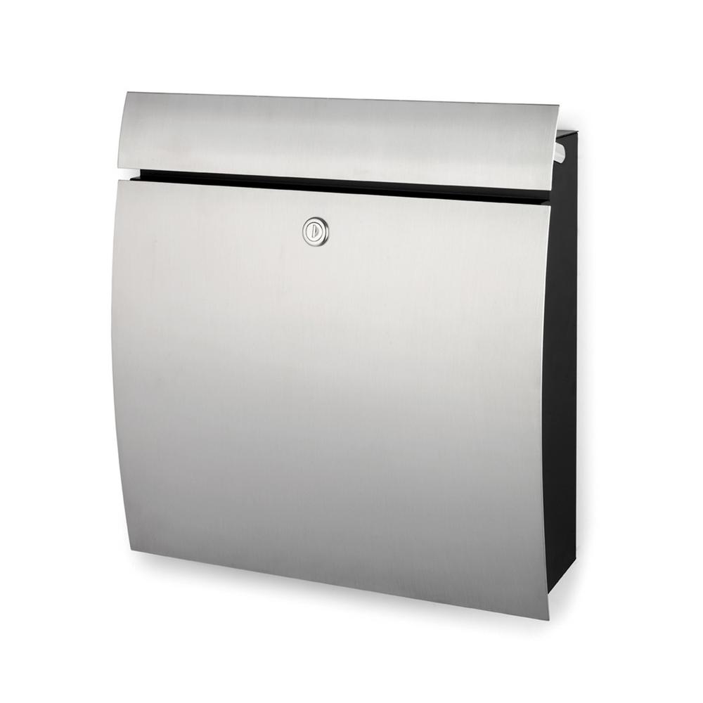 Blomus Signo Brushed Stainless Steel Wall Mounted Locked Mailbox