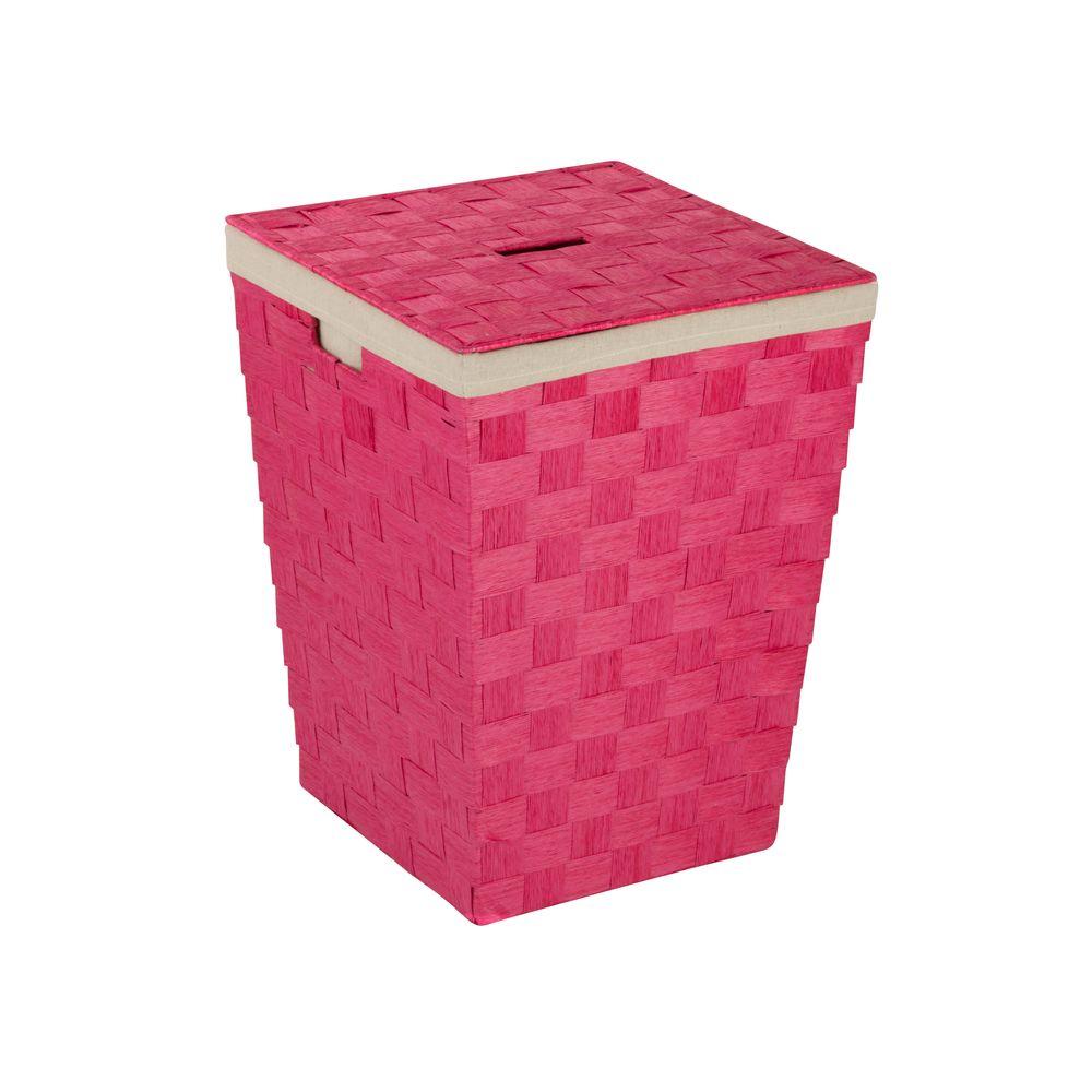 HoneyCanDo Woven Hamper with Liner in PinkHMP03731 The Home Depot