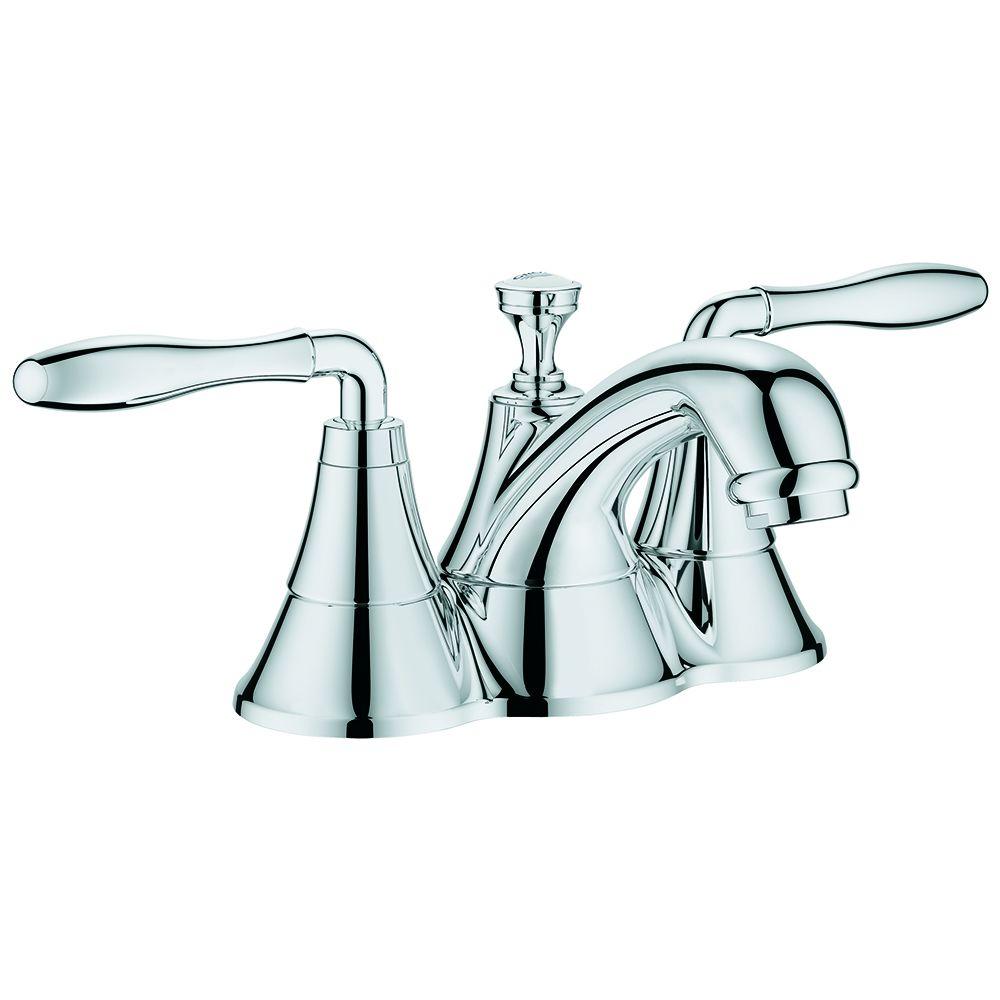 GROHE Seabury 4 in. Centerset 2Handle Bathroom Faucet in StarLight