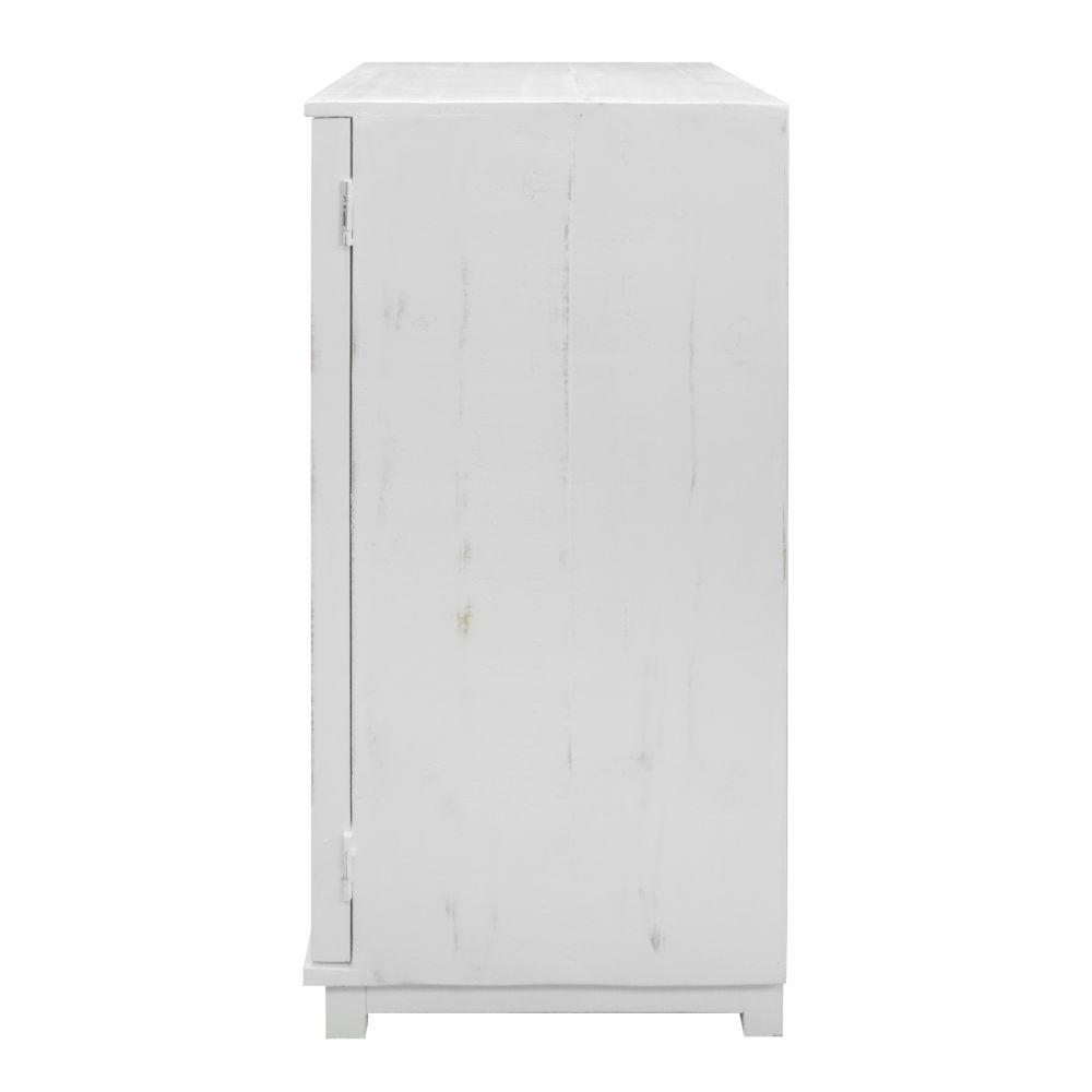 The Urban Port White And Clear Geometric Pattern Wooden Side Table With Mirrored Door Cabinet Upt 205760 The Home Depot