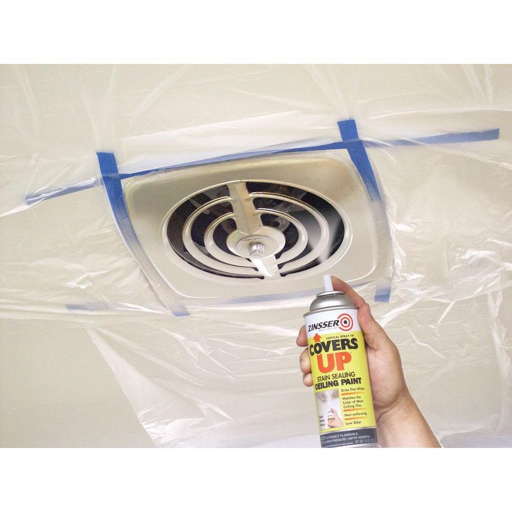 Zinsser Covers Up 13 Oz White Ceiling Spray Paint Primer In One